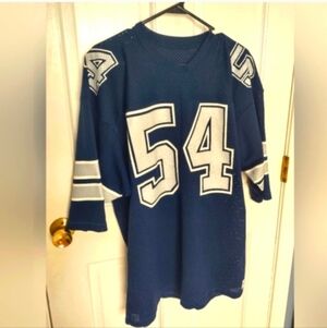 Navy Blue Football Jersey with White Accents